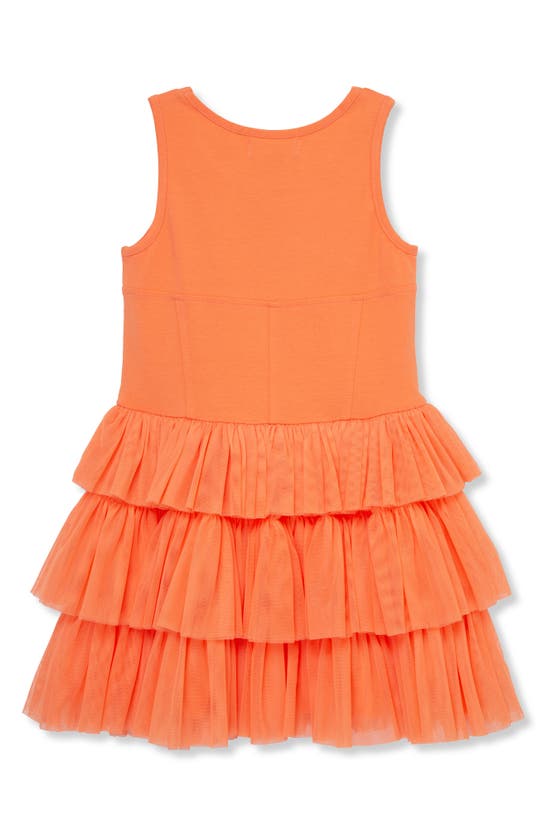 Shop Peek Aren't You Curious Kids' Rosette Tiered Dress In Coral