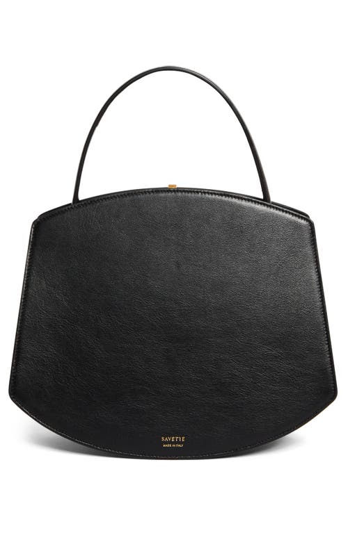 Savette The Florence Leather Top-handle Bag In Black