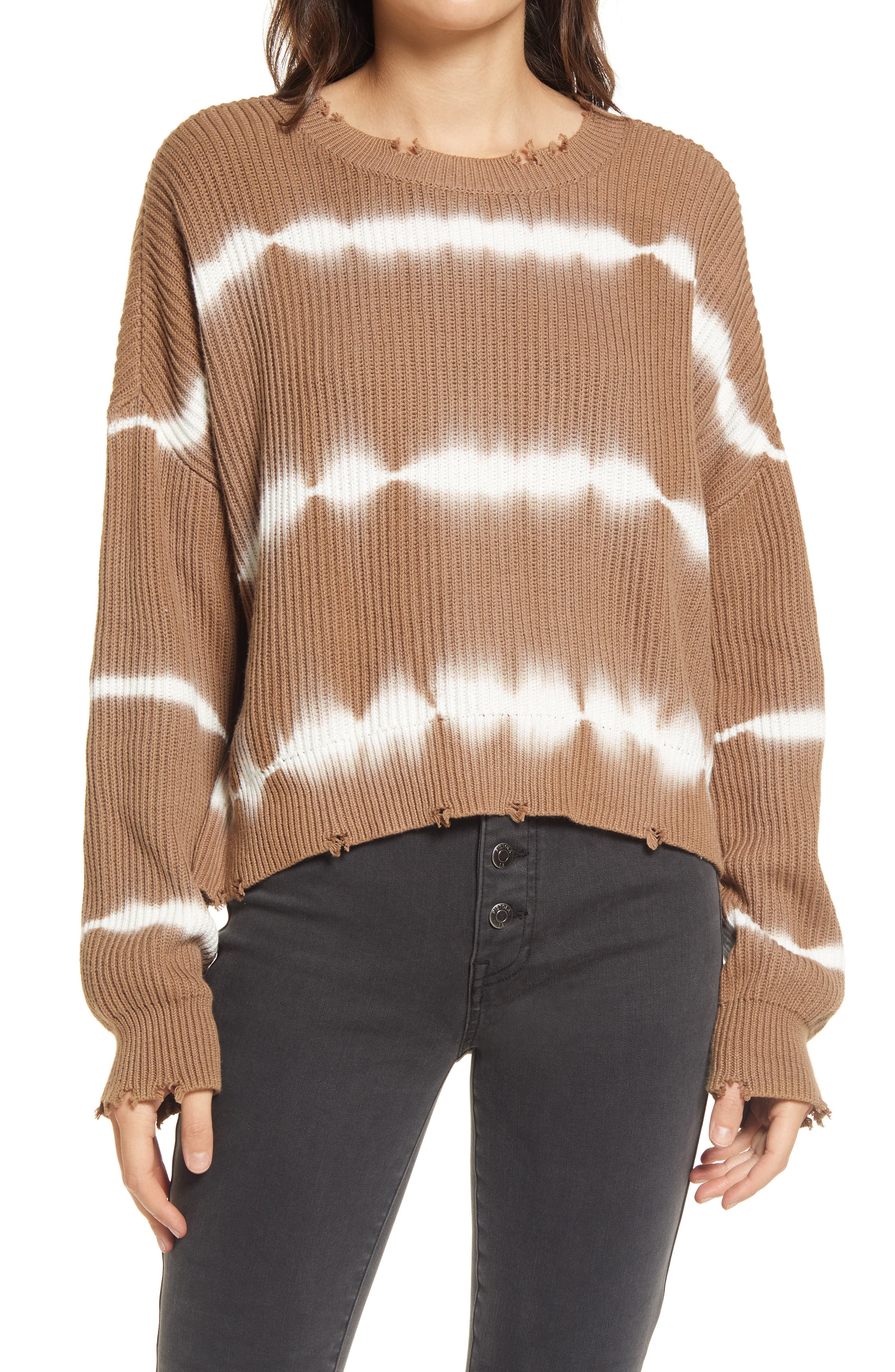 brown tie dye sweater