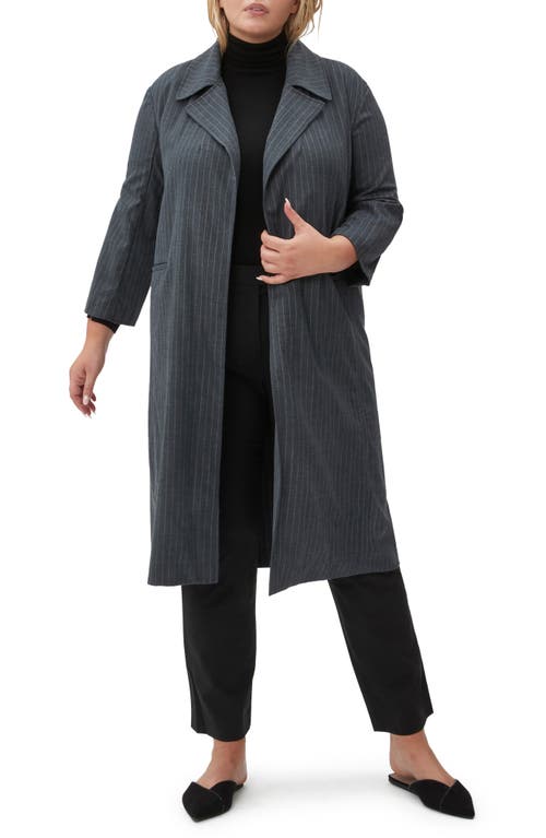 Charlie Pinstripe Coat in Gray