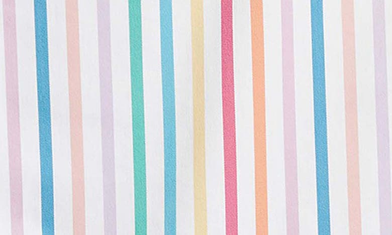 Shop Foxcroft Meghan Rainbow Stripe Button-up Shirt In White Multi Stripe