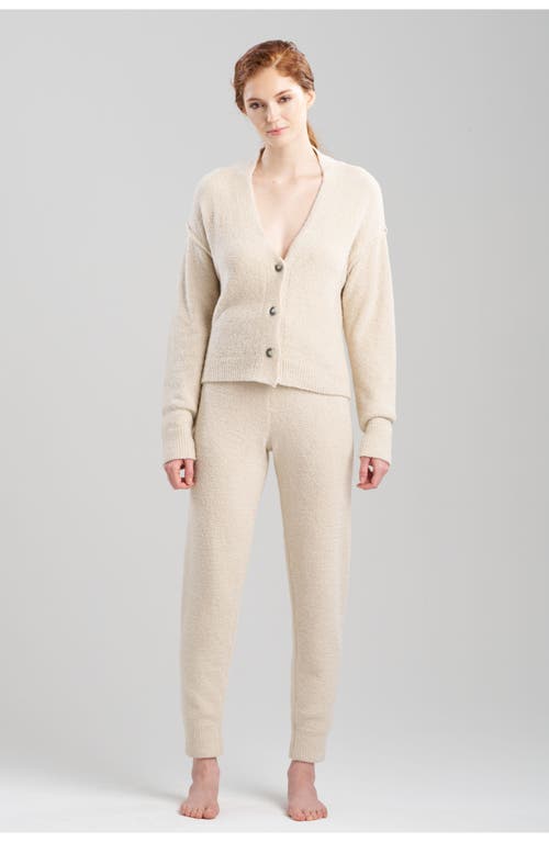 Natori Luna Mellow Cropped Cardigan In Beige