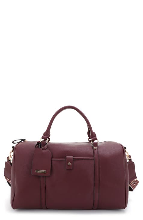 burgundy weekender bag