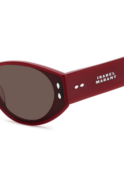 Isabel Marant Oval Sunglasses In Burgundy/brown