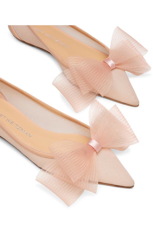 Shop Stuart Weitzman Blushing Bow Pointed Toe Flat In Ginger