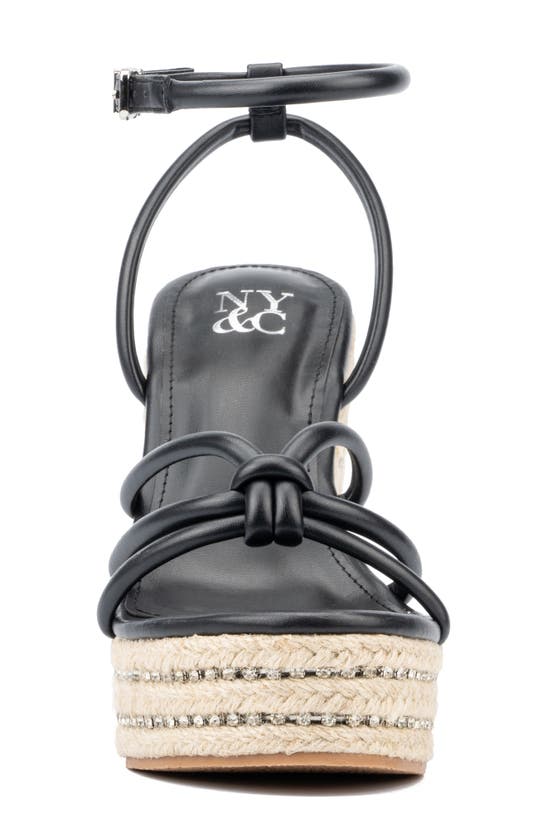 Shop New York And Company Electra Platform Wedge Espadrille Sandal In Black