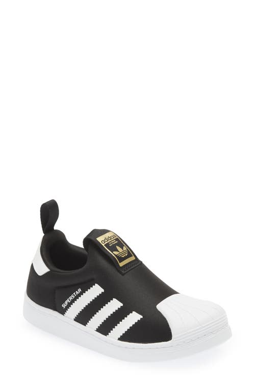 adidas Kids' Superstar 360 Sneaker in Core Black/White/Gold at Nordstrom, Size 4 M