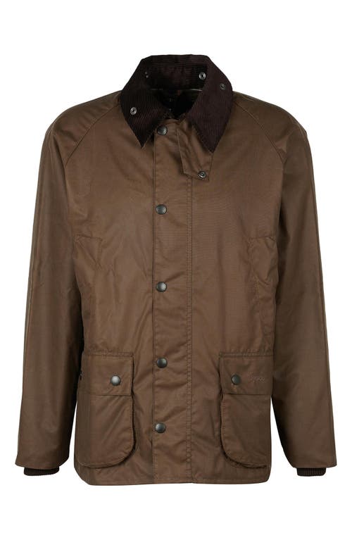 Shop Barbour Bedale Water Resistant Waxed Cotton Jacket In Bark