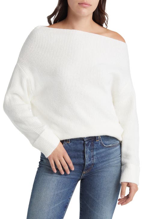 One-Shoulder Rib Sweater