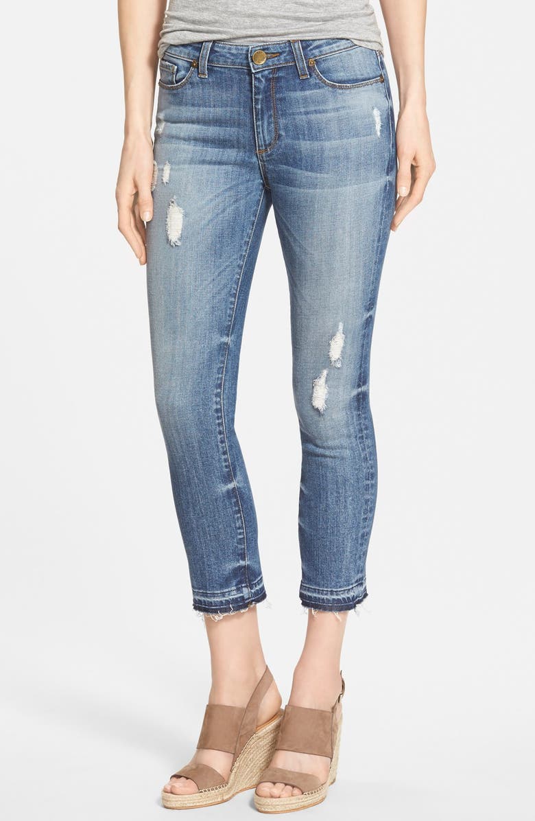 KUT from the Kloth 'Reese' Distressed Stretch Ankle Straight Leg Jeans ...