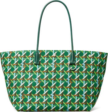 Tory Burch Ladies Tan Basketweave Canvas Tote 139623-200 196133362365 -  Handbags - Jomashop
