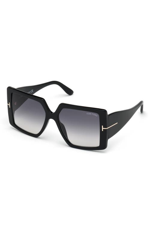 TOM FORD Quinn 57mm Gradient Square Sunglasses in Black
