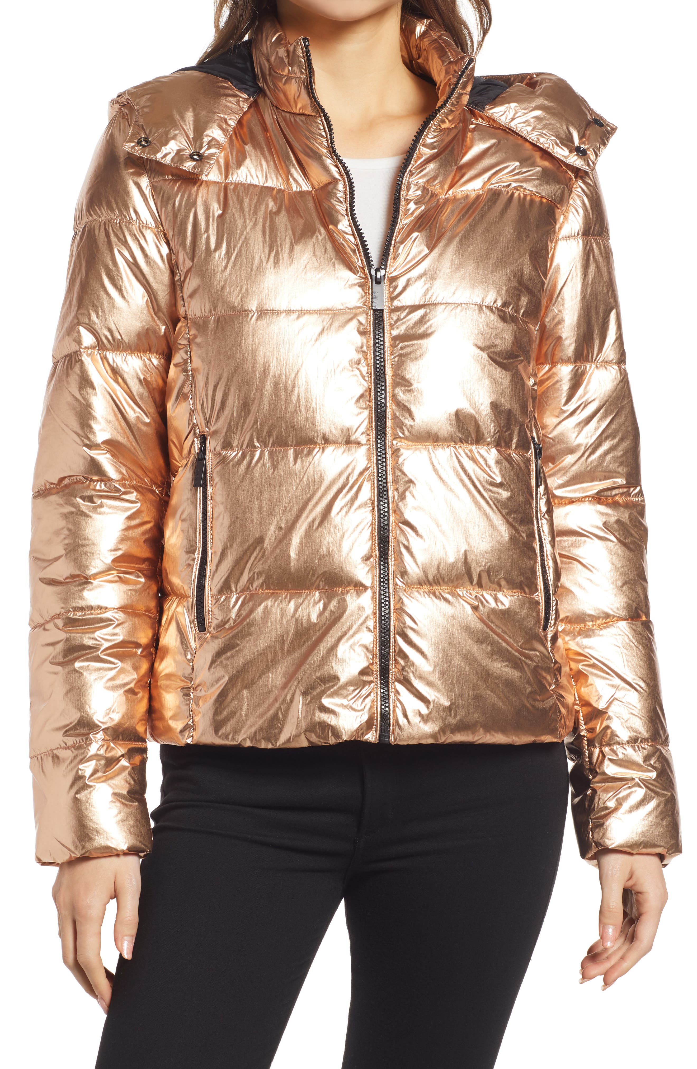 marc new york metallic puffer jacket 