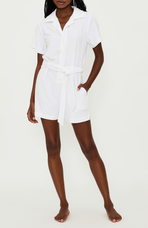Beach Riot Gia Belted Cover-up Romper In White