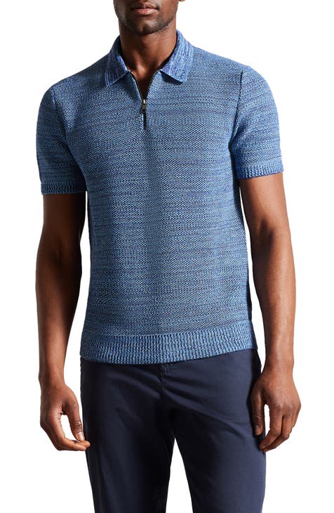 Blossam Textured Quarter Zip Polo Sweater