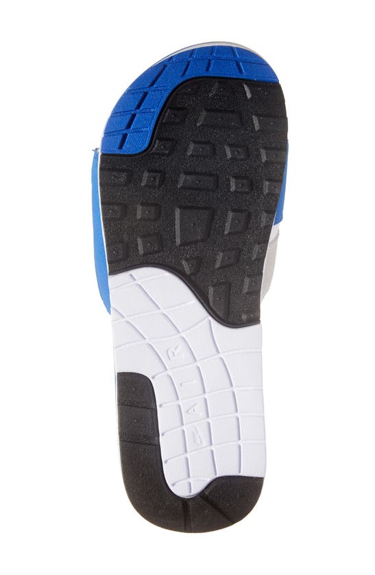 Shop Nike Air Max 1 Slide Sandal In White/ Royal Blue/ Black/ Grey