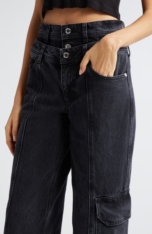 Stine Goya Paul Double Waistband Straight Leg Organic Cotton Jeans In Stone Wash Grey