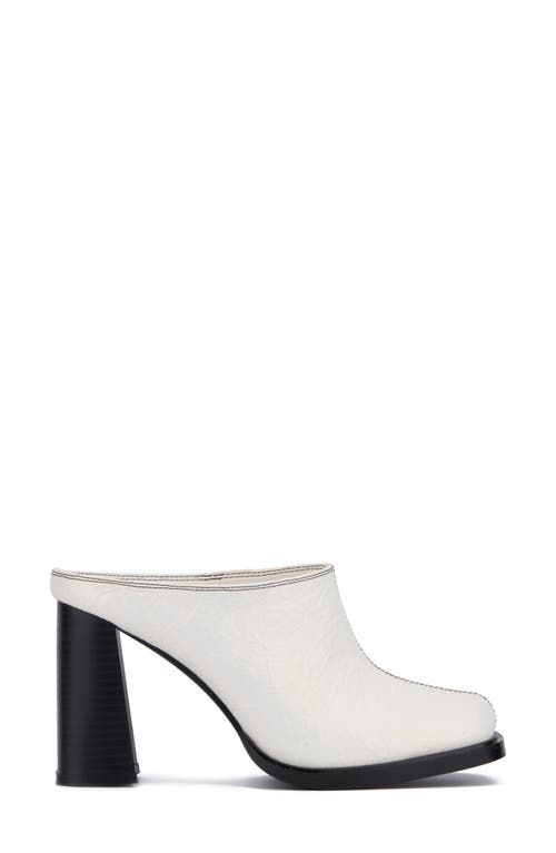 Olivia Miller Square Toe Mule In White