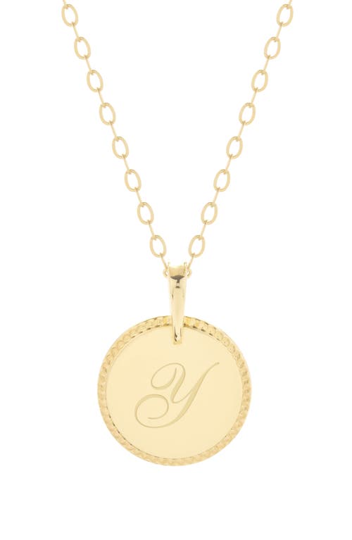 Milia Initial Pendant Necklace in Gold Y