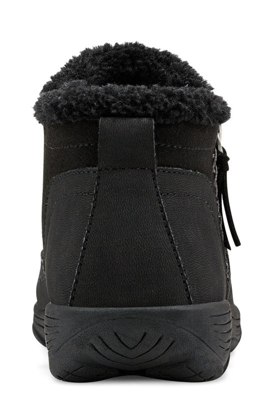 Easy Spirit Verry Faux Shearling Zip Bootie In Black