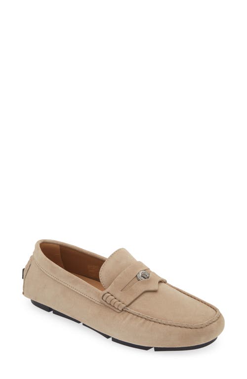 Versace Medusa Coin Penny Driving Loafer Light Sand Rutenium at Nordstrom,