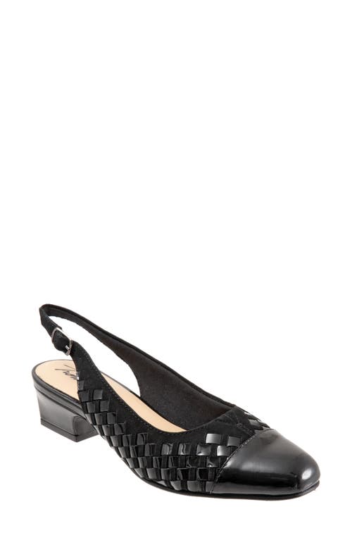 Trotters Dea Woven Slingback Pump Black Suede Patent at Nordstrom,