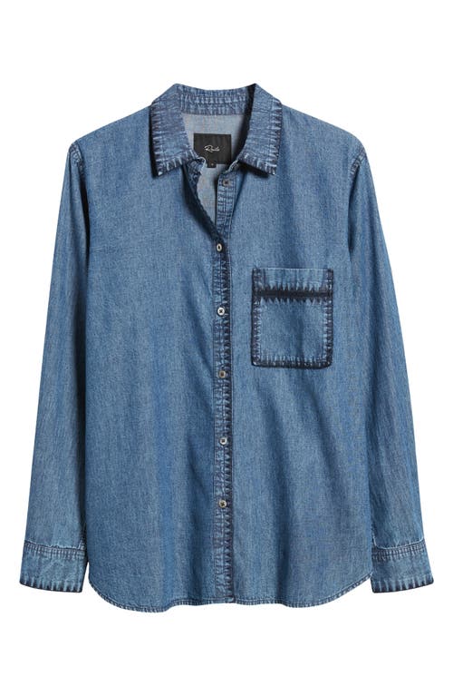 Shop Rails Saya Chambray Shirt In Dark Vintage Wash