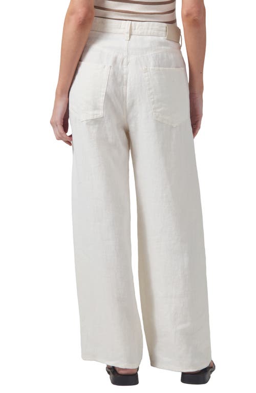 Shop Citizens Of Humanity Brynn Linen Drawstring Pants In Vanilla