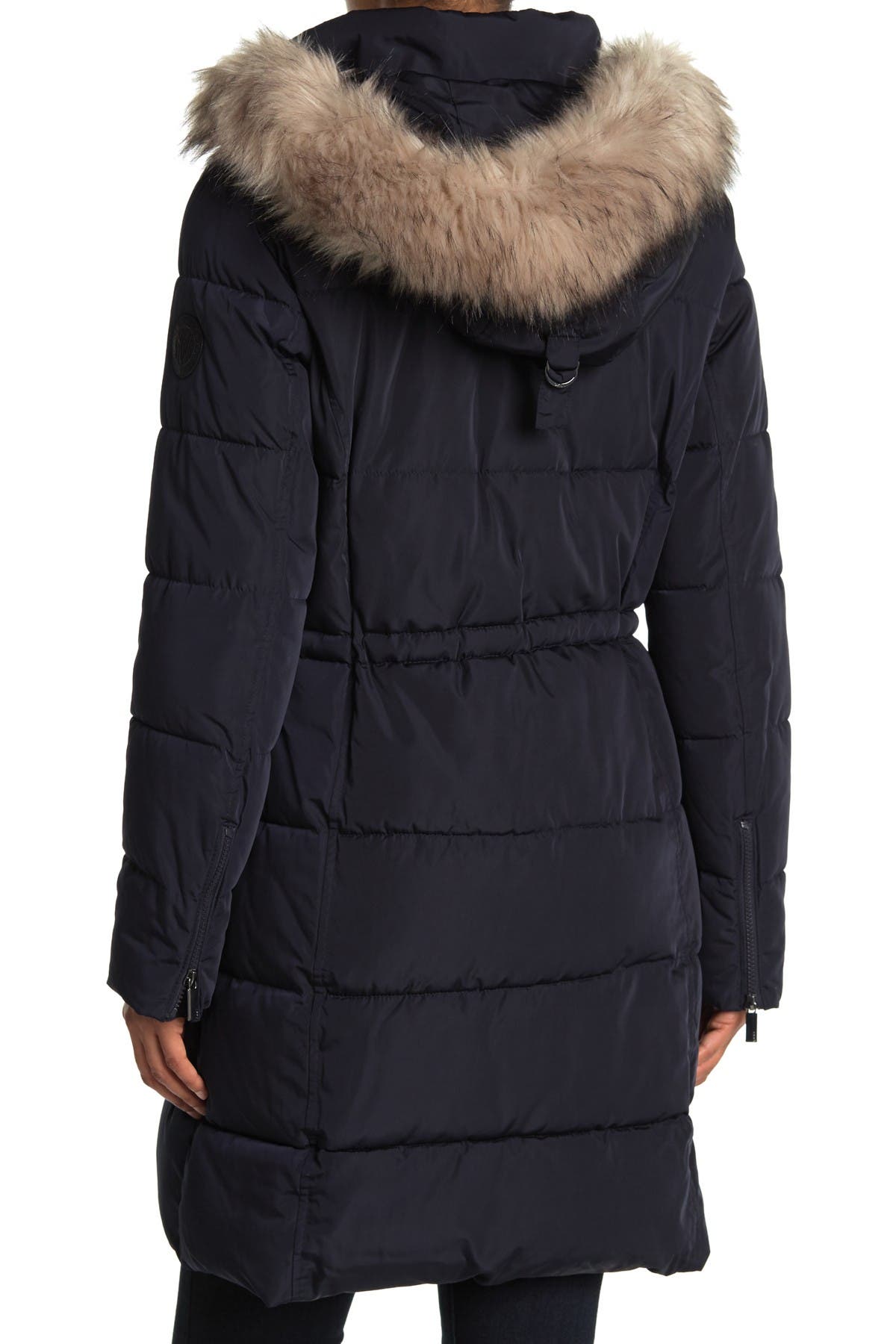 dkny walker faux fur hooded down parka