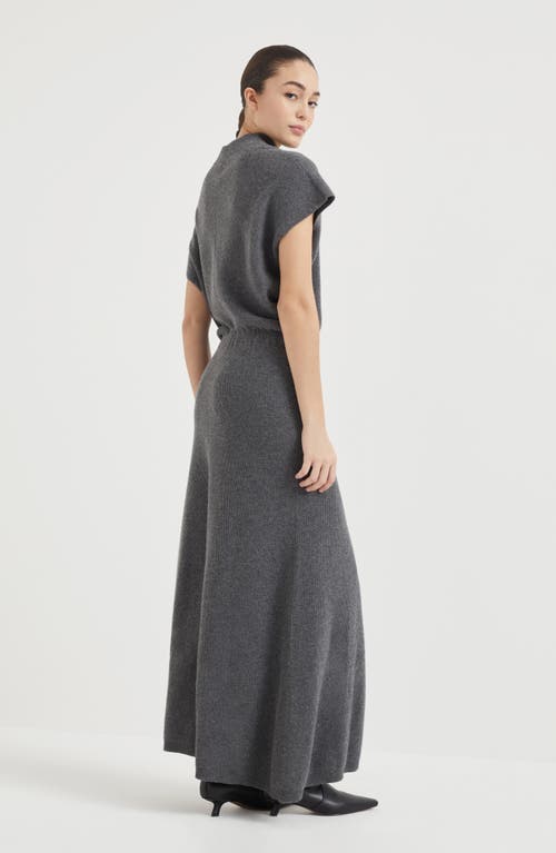 Shop Brunello Cucinelli Diagonal Knit Dress In Anthracite