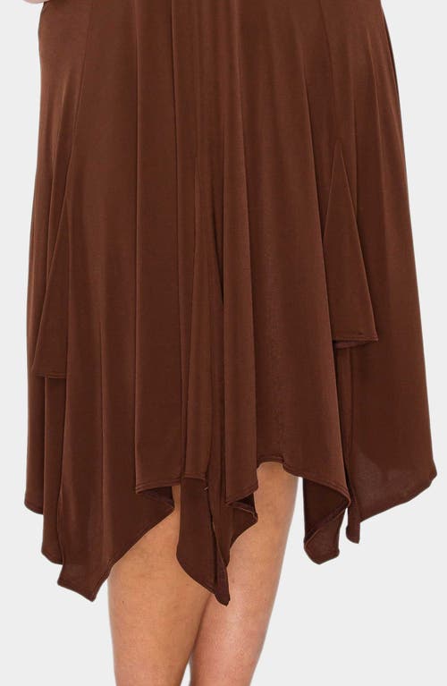 L I V D Shay Handkerchief Hem Midi Dress In Brown