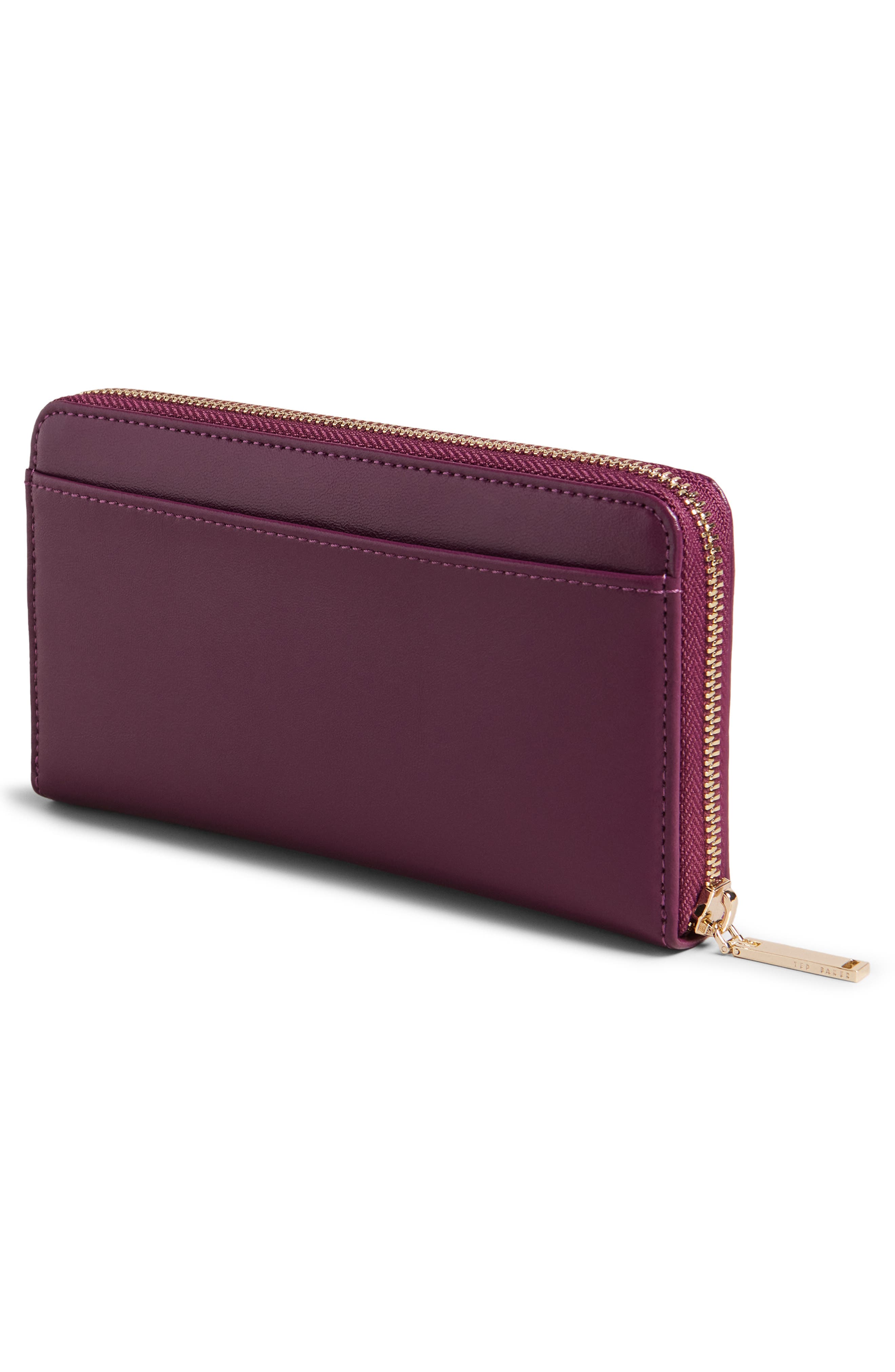 Ted Baker London Jorjana Flower Eyelet Large Leather Zip Wallet