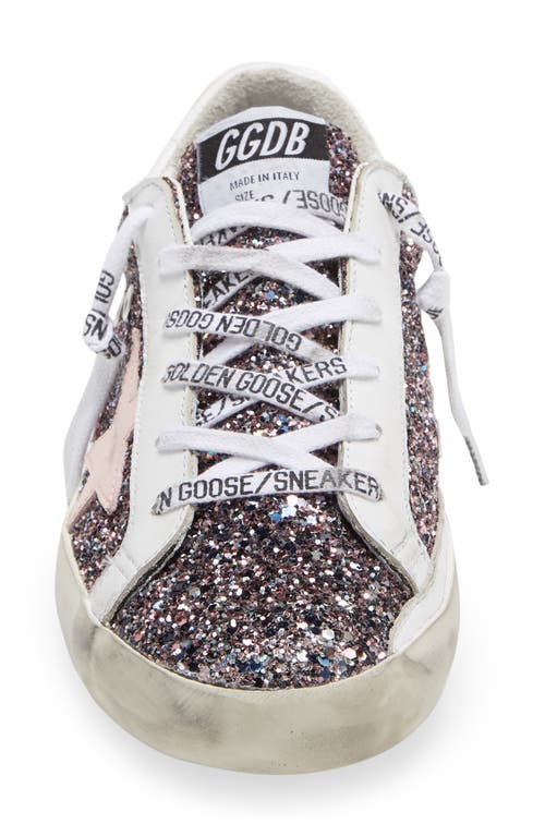 Golden Goose Super-star Glitter Sneaker In Grey Pink/white Pink