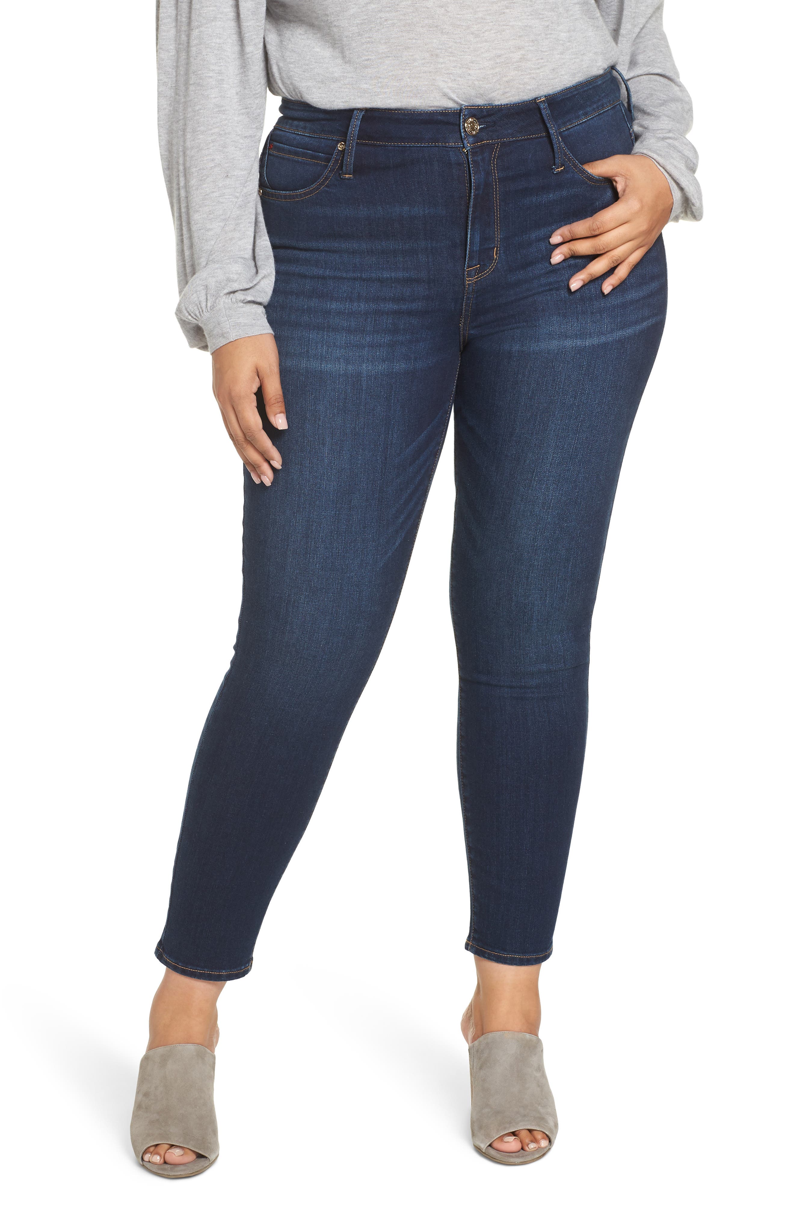 Seven7 | High Rise Lace Hem Skinny Jeans | Nordstrom Rack