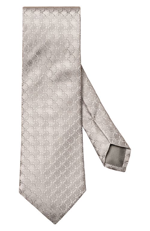 Shop Eton Solid Jacquard Silk Tie In Lt/pastel Gray