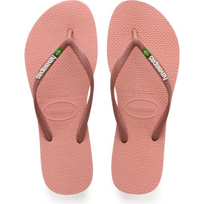Havaianas Slim Brazil Flip Flop, /36 BR - Pink