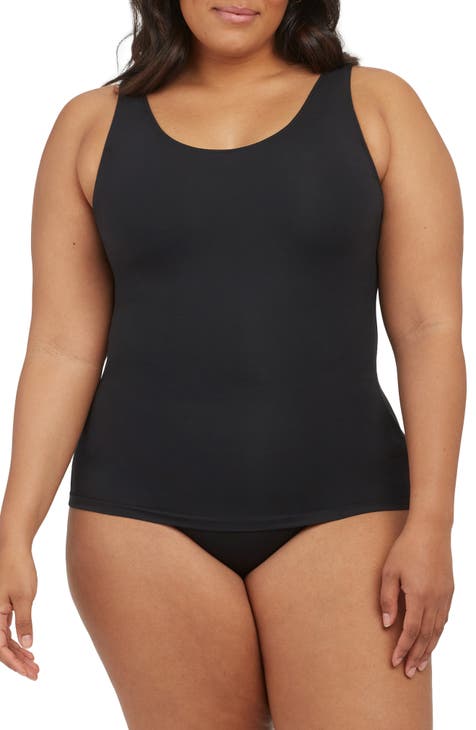 Spanx Womens 3X Black Hide and Sleek Lace Trim Cami Shapewear Camisole Tank  Top