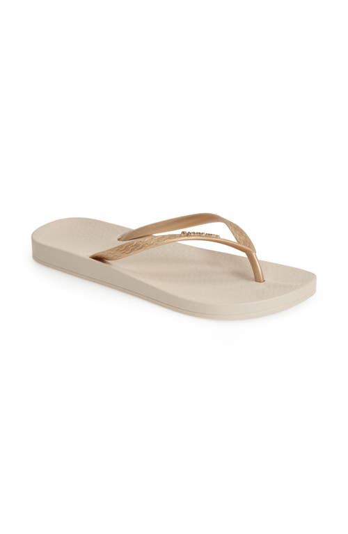 Shop Ipanema 'ana' Flip Flop In Beige/gold