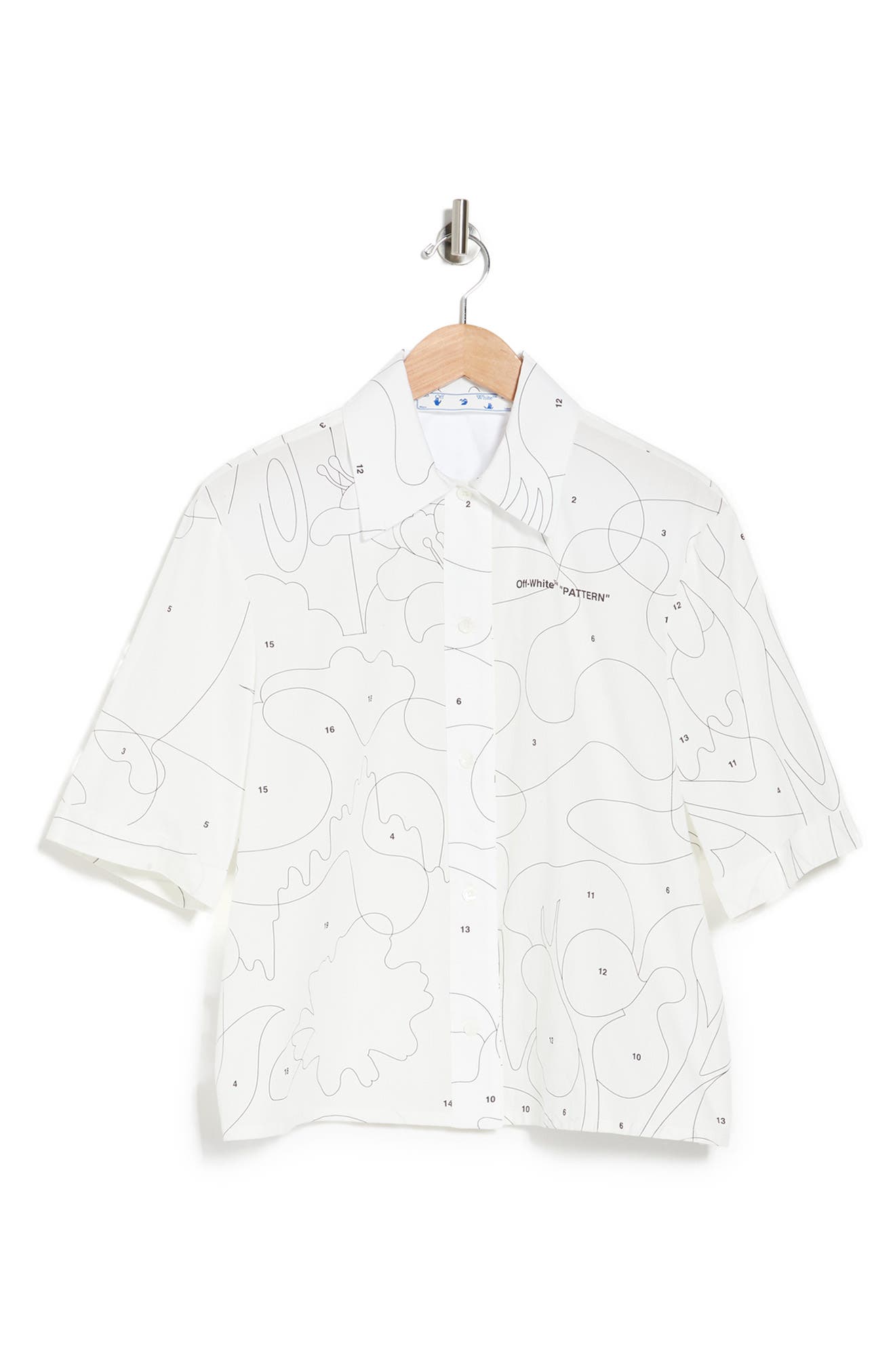 Off-white Puzzle Print Bowling Shirt In White Black In Black,white
