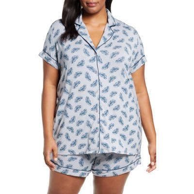 Plus Size Nordstrom Lingerie Moonlight Short Pajamas, Grey