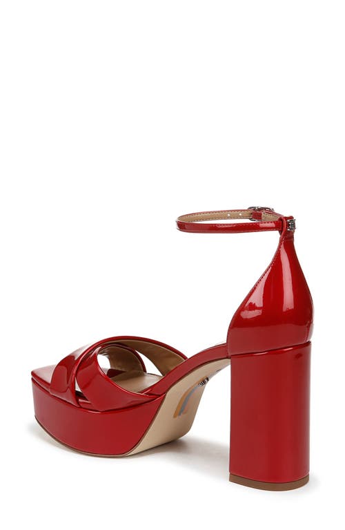 Shop Sam Edelman Jullian Ankle Strap Platform Sandal In Passion Red