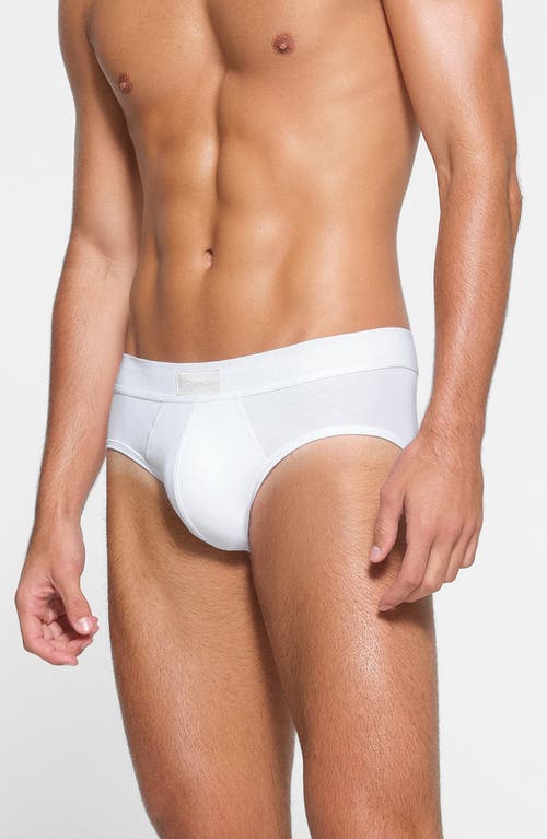 Shop Skims 3-pack Cotton & Modal Blend Briefs In Chalk