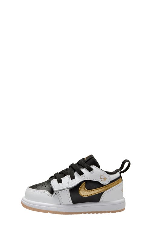 Shop Nike Kids' Air Jordan 1 Low Alt Sneaker In White/metallic Gold/black