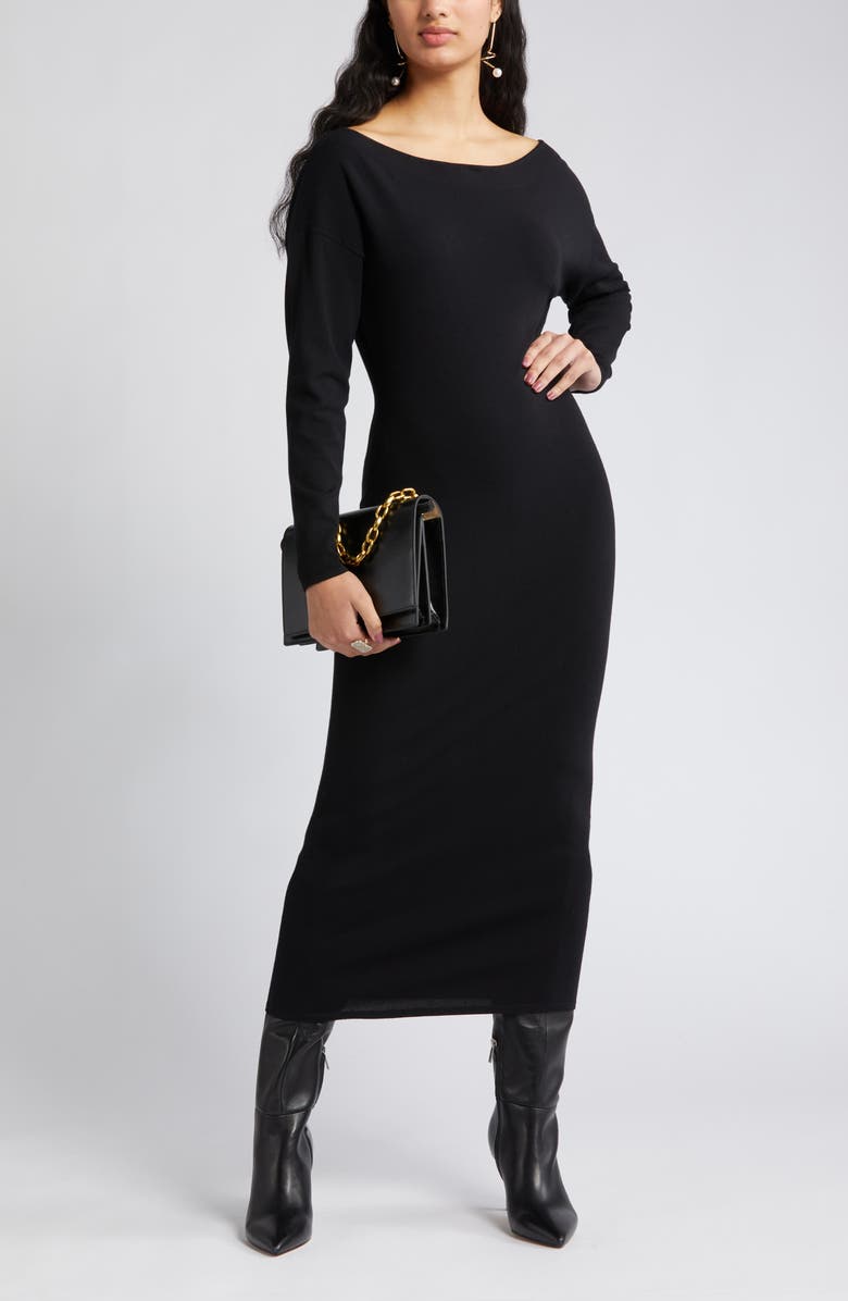Open Edit Off the Shoulder Long Sleeve Maxi Dress Nordstrom