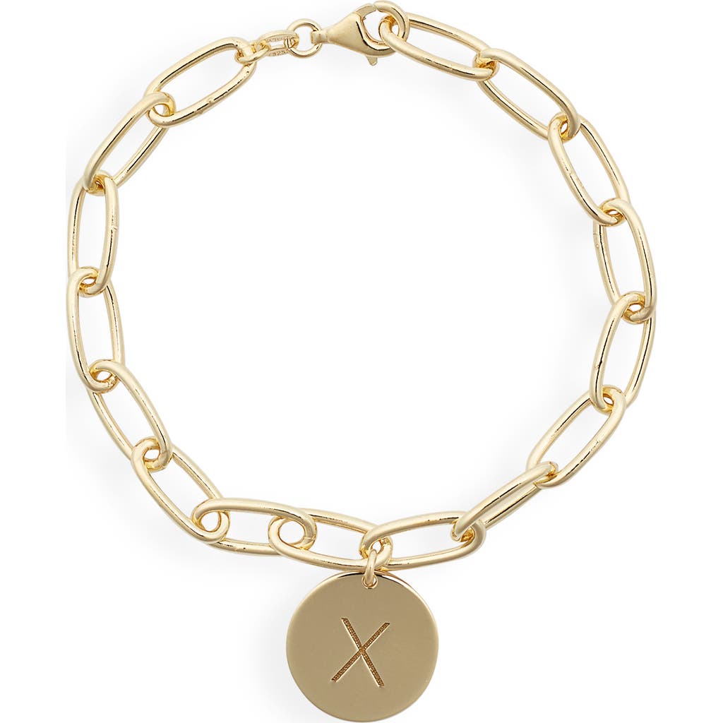 Meshmerise Initial Disc Charm Bracelet In Yellow-x
