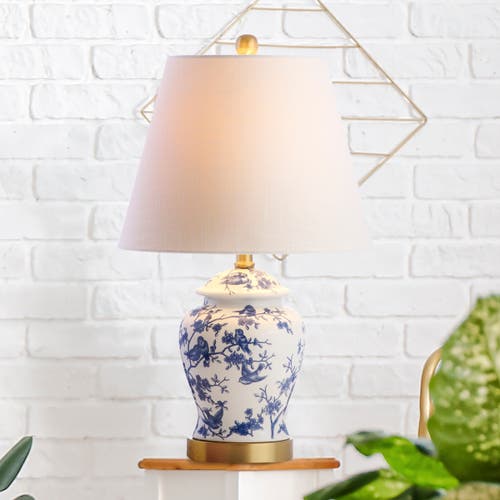 Jonathan Y Penelope Chinoiserie Led Table Lamp In Blue/white