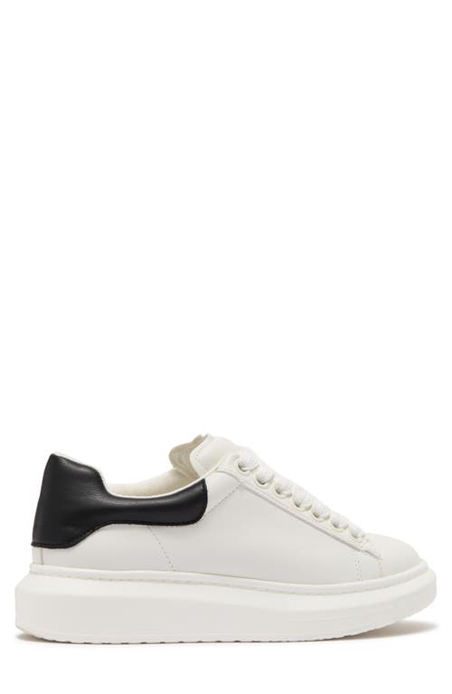 Shop Steve Madden Gaines Platform Sneaker In White/black