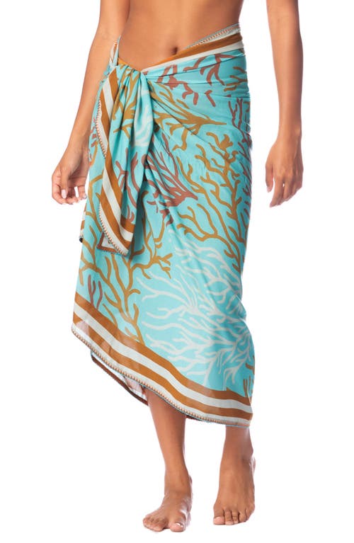 Shop Maaji Coral Oasis Isla Cover-up Pareo In Blue