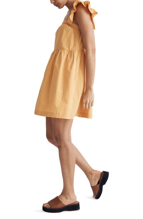 Lucky Brand Women's Sleeveless Split Neck Babydoll Dress, Yellow