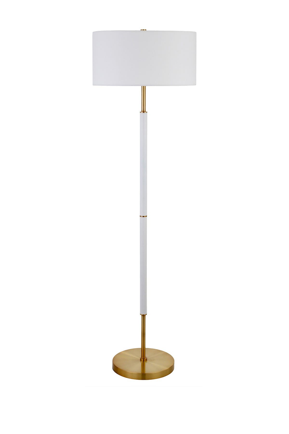 Addison And Lane Simone Matte White And Brass 2-bulb Floor Lamp In White/gold